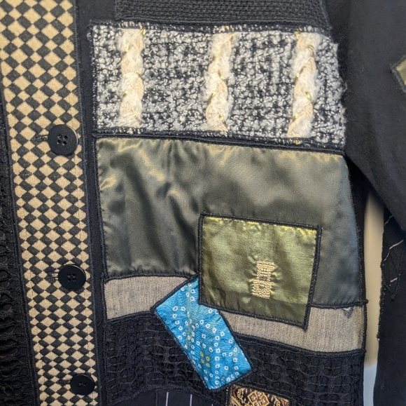 John Mark Jacket Shirt Womens Small Patchwork Embroidered Artsy Button Up - Picture 3 of 11